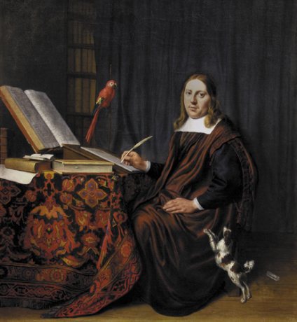 Portret mężczyzny piszącego przy stole